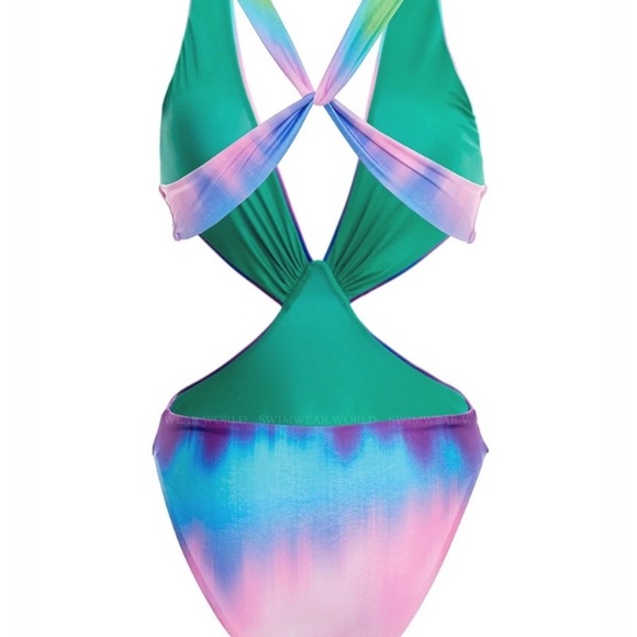 New! Agua Bendita Malibu One Piece ombré cutout monokini Swimsuit 24482 - Picture 5 of 11